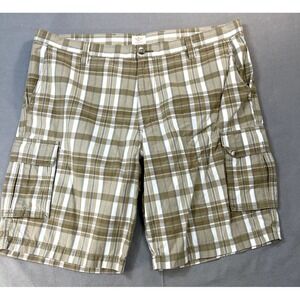 Dockers‎ Cargo Shorts Mens 40 Tan Brown Plaid Outdoors Hiking Bermuda Golf